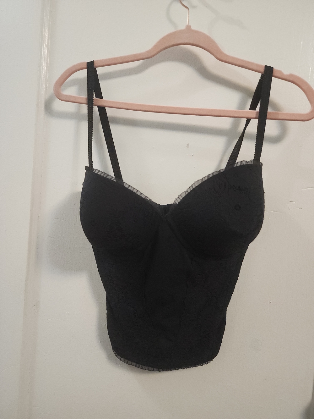Maidenform Black Lace Bustier with Adjustable Straps